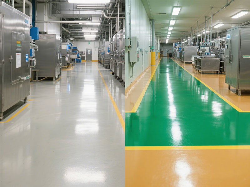 Comparison of epoxy and polyurethane flooring in food processing environments