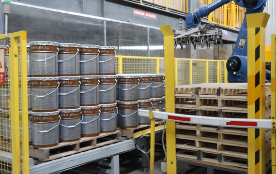 sistema di trasporto automatizzato per vernici ignifughe