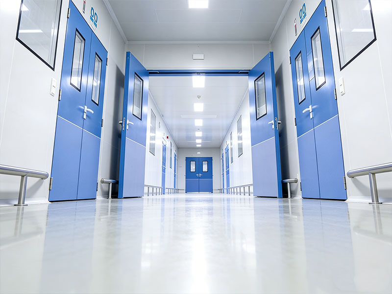 Pavimenti per camere bianche Kaida Contractor: Senza giunture, igienico, resistente (ideale per i corridoi sterili, conforme agli standard delle camere bianche).