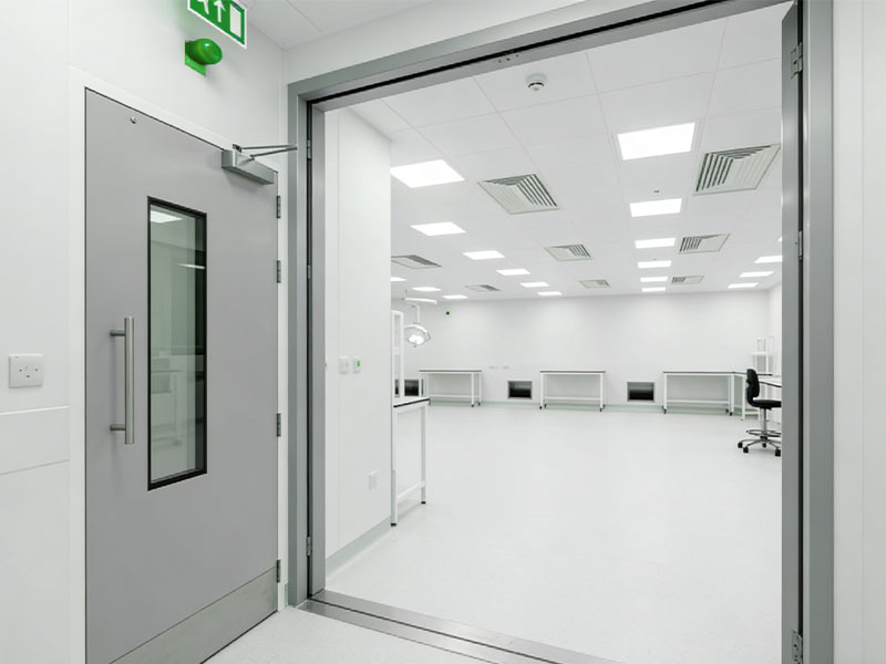 Kaida Contractor's white cleanroom flooring: Seamless, hygienic, stain-resistant (meets sterile lab standards, durable for cleanroom environments).